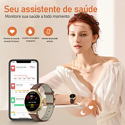 Chrono Montre Connectée Femme Intelligente Smartwatch 1,19" HD AMOLED Écran Tactile Complet 29 Sport modes GPS Etanche pour Android iOS Or pas cher