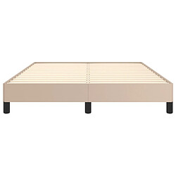 Maison Chic Lit adulte - Lit simple Cadre de lit,Structure du lit Contemporain Cappuccino 140x200 cm Similicuir -MN64066 pas cher