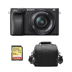 SONY A6400 Black KIT SEL 16-50MM F3.5-5.6 OSS Black + 64GB SD card + camera Bag