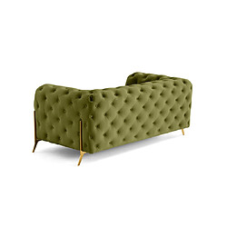 Avis Lisa Design Camden - canapé 2 places chesterfield en velours - pieds en métal doré