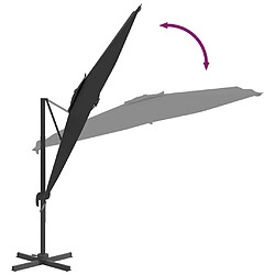 Helloshop26 Parasol meuble de jardin déporté avec mât en aluminium 400 x 300 cm noir 02_0008498 pas cher