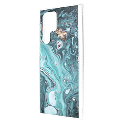 Coque en TPU + acrylique anti-rayures, antichoc, motif marbre émaillé vert pour votre Samsung Galaxy S22 Ultra 5G