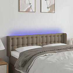 Maison Chic Tête de lit scandinave à LED,meuble de chambre Taupe 147x16x78/88 cm Tissu -MN27187