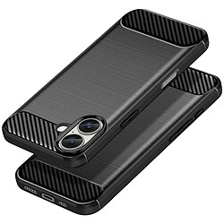 Avizar Coque pour iPhone 16 Plus Antichoc Design Carbone Brossé Noir