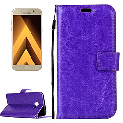 Wewoo Housse Étui Violet pour Samsung Galaxy A3 2017 / A320 Crazy Horse Texture Horizontal Flip PU en cuir avec support & Slots de cartes Portefeuille & Cadre photo et ampère Lanière & Boucle magnétique