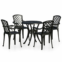 Maison Chic Table de bistro et chaises d'extérieur 5 pcs,Ensemble de bistro de jardin pour relax Aluminium coulé Noir -GKD949204