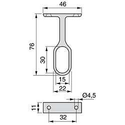 Lot de 10 supports centraux Emuca pour barre de penderie en zamak finition nickelé