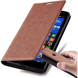 Cadorabo Coque Nokia Lumia 535 Etui en Brun