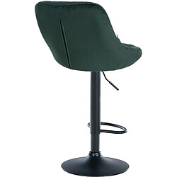 Acheter Decoshop26 Tabouret de bar en velours vert coutures décoratives pivotant support métal noir TDB10670