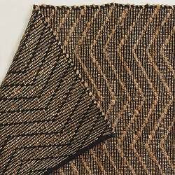 Avis Aubry Gaspard Tapis en jute et coton naturels Zig-zag Naturel et marron - 120 x 180 cm.