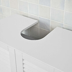 SoBuy FRG237-W Meuble Sous-Lavabo Meuble de Salle de Bain Vasque - 2 portes et 2 étages pas cher