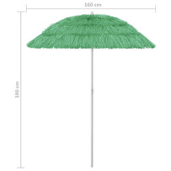 vidaXL Parasol de plage Hawaii vert 180 cm pas cher