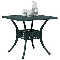 Avis vidaXL Table de jardin vert 80x80x75 cm aluminium coulé