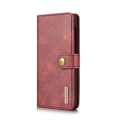 Wewoo Housse Coque Etui en cuir Crazy Horse Texture Flip détachable magnétique avec support et fentes pour cartes et portefeuille Galaxy A50 Rouge