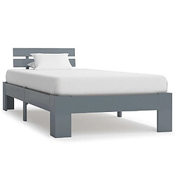 vidaXL Cadre de lit sans matelas gris bois de pin massif 90x200 cm