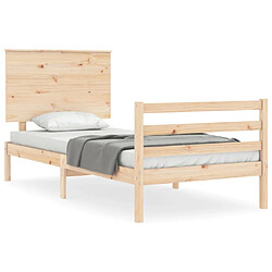 vidaXL Cadre de lit sans matelas 90x200 cm bois massif