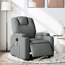 vidaXL Fauteuil inclinable de massage électrique gris foncé tissu