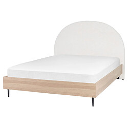 Beliani Lit double en tissu 160 x 200 cm blanc MILLAY