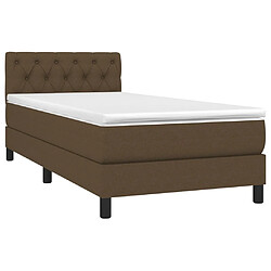 Avis Maison Chic Lit Adulte - Lit simple Lit à sommier tapissier avec matelas moelleux - Meuble de Chambre - Marron foncé 80x200 cm -MN37705