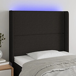 Maison Chic Tête de lit moderne à LED lumineuse pour chambre - Décoration de lit Noir 103x16x118/128 cm Tissu -MN64555