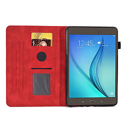 Etui en PU avec support et porte-cartes pour votre Samsung Galaxy Tab A 8.0 SM-T350 (2015) - rouge