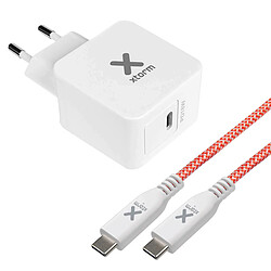 Chargeur mural usb-c power delivery 18w et câble usb type c pd xtorm blanc