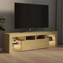 Acheter Maison Chic Meubles TV avec lumières LED - Banc TV pour salon Chêne sonoma 140x36,5x40 cm -MN39607