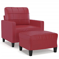 vidaXL Fauteuil avec repose-pied Rouge bordeaux 60 cm Similicuir