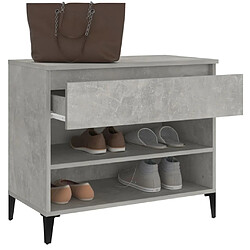 Maison Chic Armoire à Chaussures Gris béton,Meuble de Rangement à Chaussures 70x36x60 cm Bois d'ingénierie -MN87780 pas cher