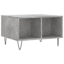 vidaXL Table basse Gris béton 60x50x36,5 cm Bois d'ingénierie