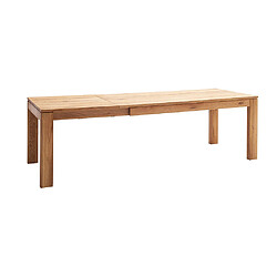 Pegane Table à manger, table de repas extensible en bois coloris chêne sauvage - Longueur 160-240 x Hauteur 77 x Profondeur 90 cm