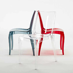 18 Chaises Cristal Light Grand Soleil Transparent promo offre stock pour Bar café, Couleur: Transparent pas cher