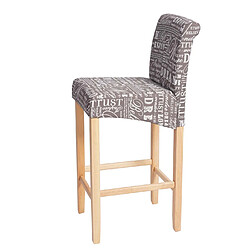 Avis Mendler Tabouret de bar HWC-C33, tabouret de comptoir, bois ~ écriture, gris, pieds clairs, tissu/textile