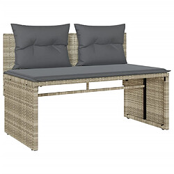 Avis vidaXL Salon de jardin 4 pcs avec coussins gris clair résine tressée