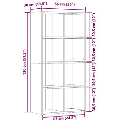 vidaXL Bibliothèque vieux bois 66x30x130 cm bois d'ingénierie pas cher