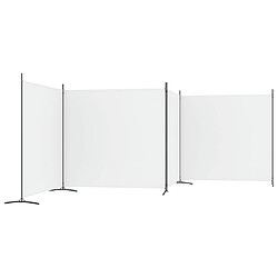 Avis vidaXL Cloison de séparation 4 panneaux Blanc 698x180 cm Tissu