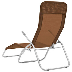 Avis vidaXL Chaises longues pliables lot de 2 Textilène Taupe