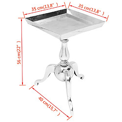 Acheter vidaXL Table auxiliaire carrée Aluminium Argenté