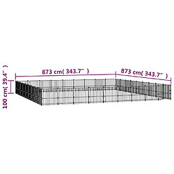 vidaXL Chenil d'extérieur pour chiens Acier 76,21 m² pas cher