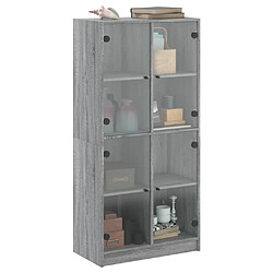 Acheter vidaXL Buffet haut avec portes gris sonoma 68x37x142cm bois ingénierie