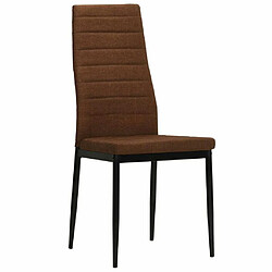 Maison Chic Lot de 2 Chaises à manger modernes,Chaises à dîner marron tissu -MN73020