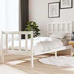 vidaXL Cadre de lit sans matelas blanc bois massif