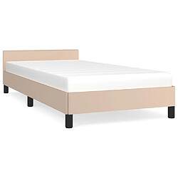 vidaXL Cadre de lit avec tête de lit sans matelas cappuccino 90x200 cm