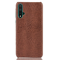 Wewoo Coque PC antichoc texture crocodile + PU pour Huawei Nova 5 / Nova 5 Pro marron