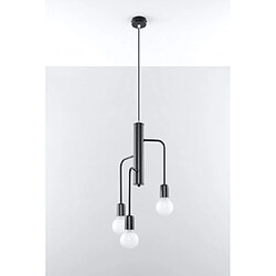 Luminaire Center Plafonnier DUOMO acier noir 3 ampoules Largeur 25 Cm