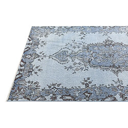 Avis Vidal Tapis de laine 206x112 Bleu Ultra Vintage