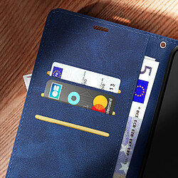 Acheter Avizar Étui Portefeuille Bleu pour Xiaomi Redmi Note 12 série Bara Soft Leather