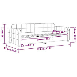 vidaXL Lit de repos sans matelas noir 80x200 cm velours pas cher