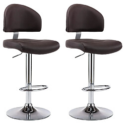 vidaXL Tabourets de bar lot de 2 marron similicuir