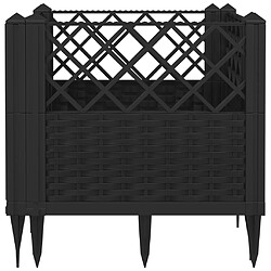 Acheter vidaXL Jardinière avec piquets noir 43,5x43,5x43,5 cm PP